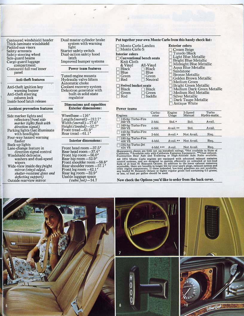 1974 Chevrolet Monte Carlo Brochure Page 7